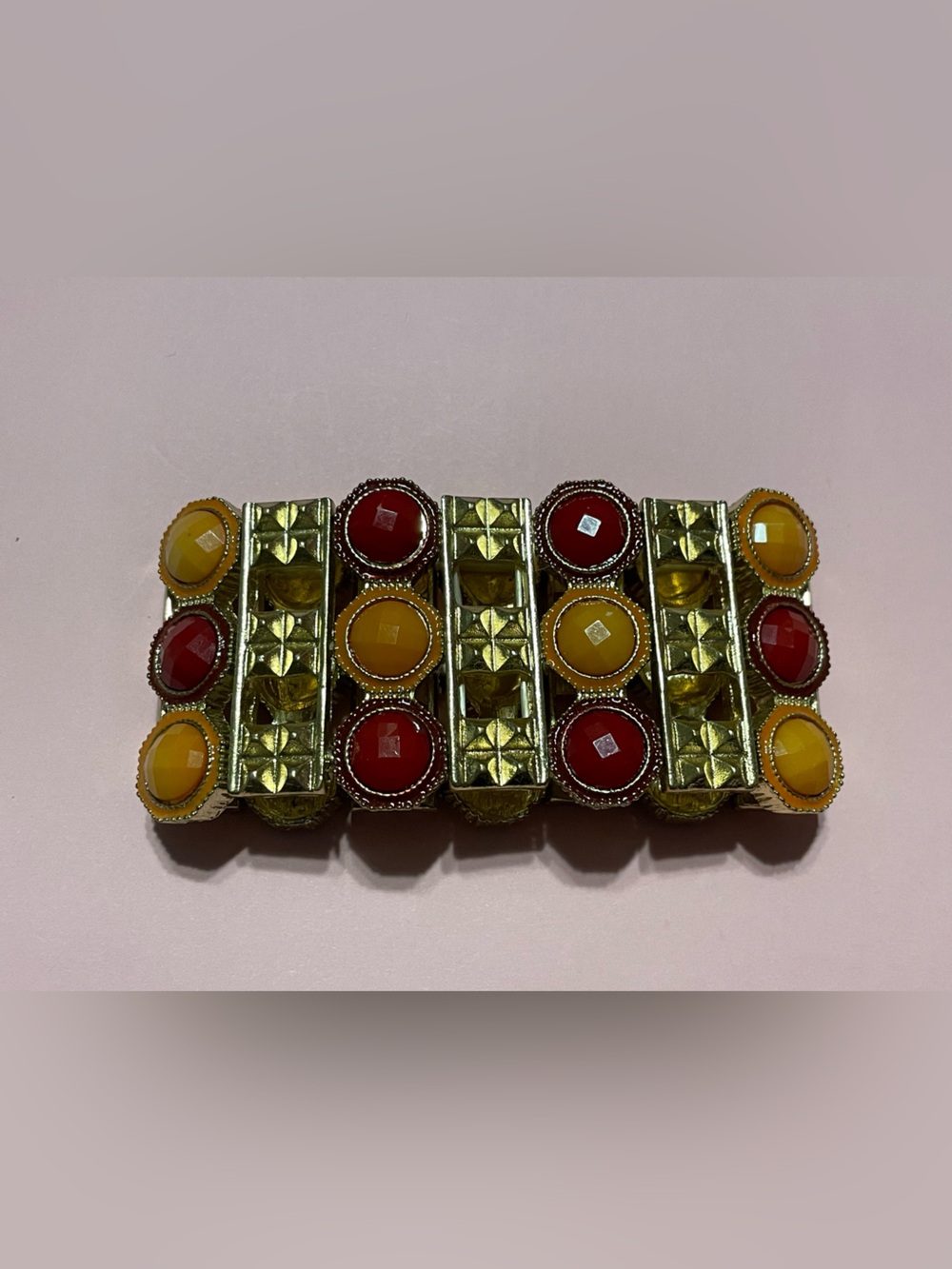 Gold Tone Statement Stretch Bracelet #0164